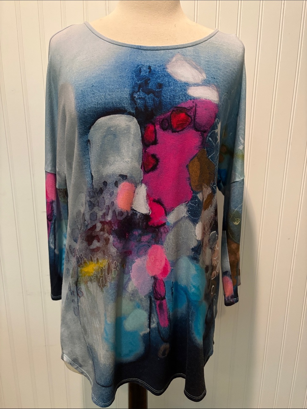 Claire Desjardins Abstract Art to Wear Scoop Neck Women's Top Sz S/P